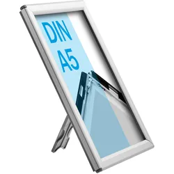 Klapprahmen A5 Opti Frame, mit Rückenstütze silber, Aluminium|ABS-Kunststoff
