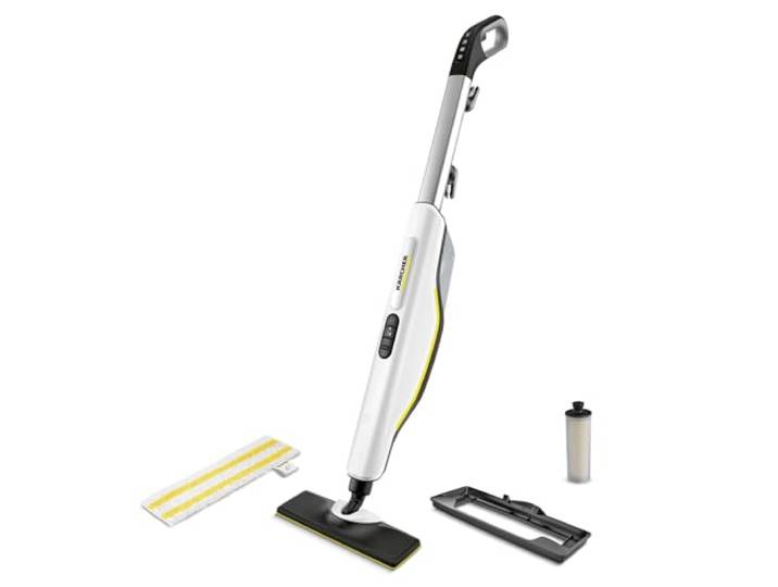 Kärcher Dampfreiniger SC 3 Upright EasyFix, Aufheizzeit: 30 sek. für ca. 60 m² Fläche, Tank: 0,5 l, Heizleistung: 1.600 W, mit Bodendüse, Bodentuch, Teppichgleiter, Entkalkungskartusche