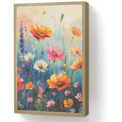 WANDLEUCHTE MIT AKKU Blumen - Natur - Aquarell - Kunst Beleuchtung 40x60 cm Wandlampe