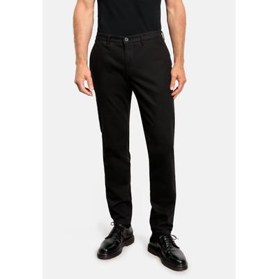 Stoffhose OLYMP "OLYMP Chino, Slim Fit, Hose", Herren, Gr. 34, Länge 30, schwarz, 67% Baumwolle, 24% Lyocell, 7% Polyester, 2% Elasthan, Hosen Stoffhose