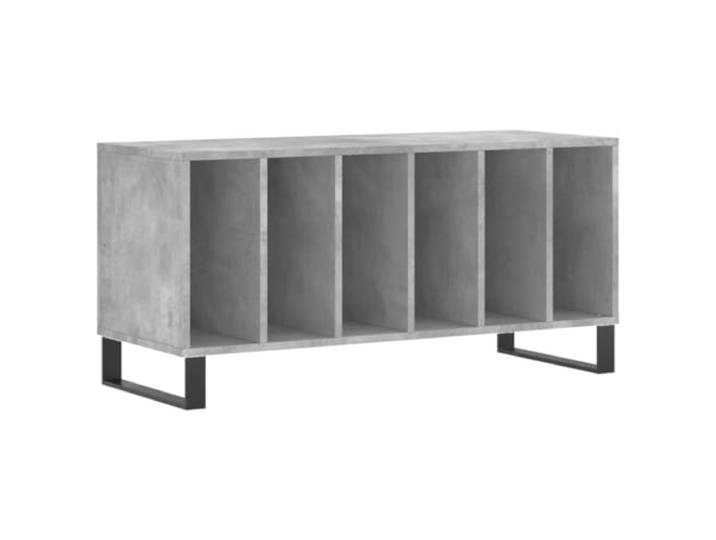 GHVBNMF Plattenschrank Betongrau 100x38x48 cm Vinyl Schrank Praktische LP Aufbewahrung fürs Wohnzimmer: Standfeste Eisenbeine und belastbare Ablage für Plattenspieler Zubehör.