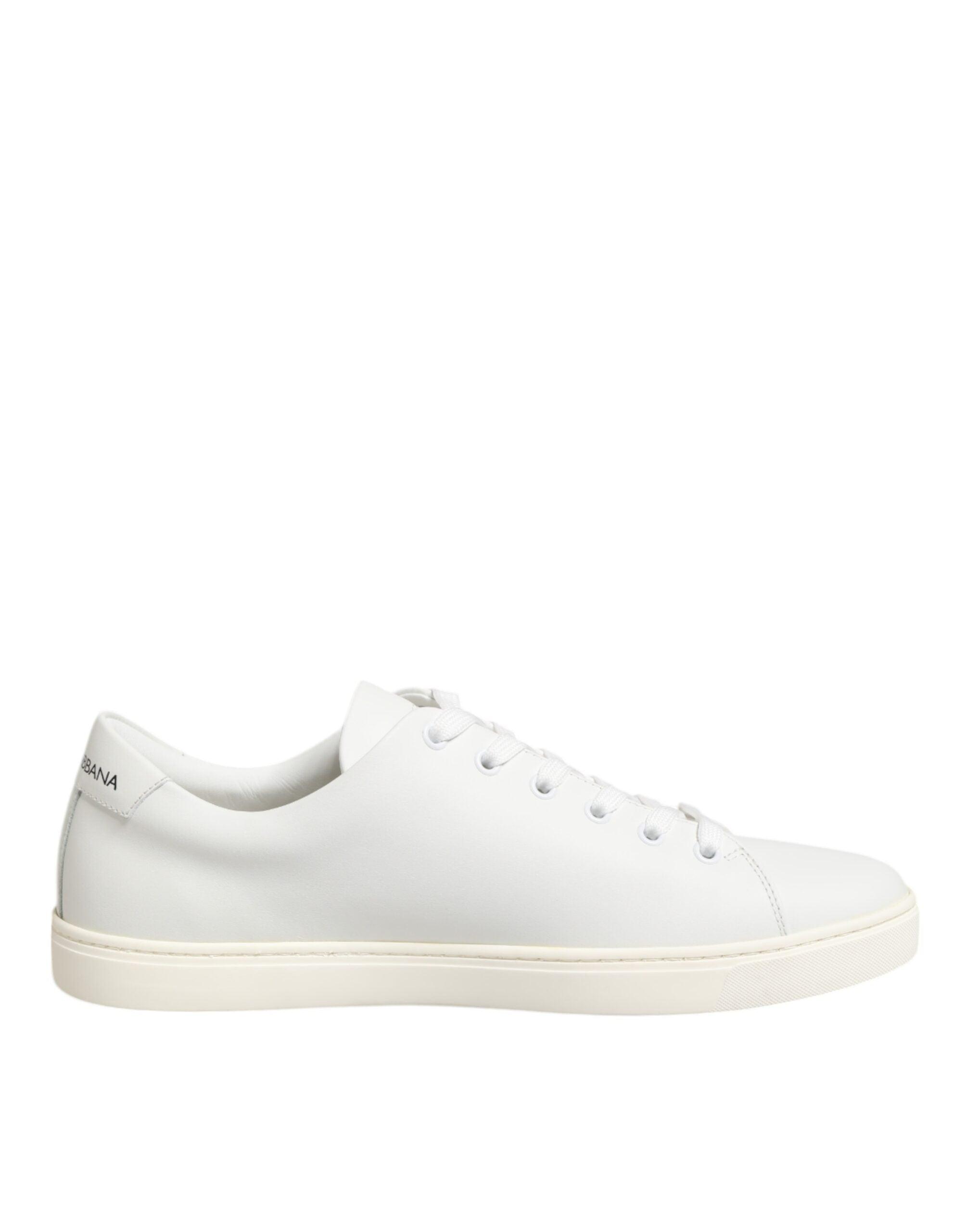 Dolce & Gabbana Witte Leren Heilig Hart Patchesneakers Schoenen