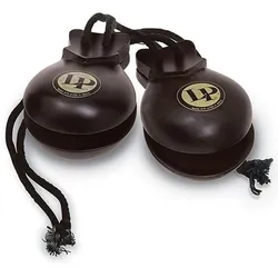 Latin Percussion LP432 Ebony Castanets Double Handheld Pair - Kastagnette
