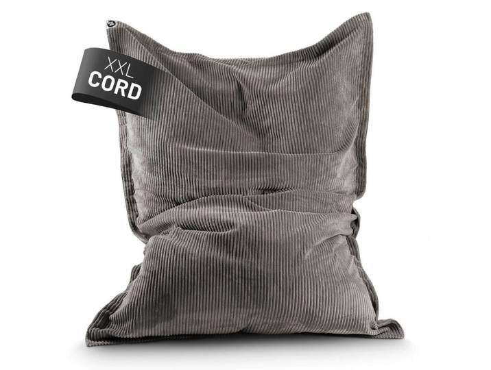 Lumaland Sitzsack Sitzsack Indoor Cord 380l grau, kuscheliger Cord-Bezug - perfekt fürs moderne Zuhause