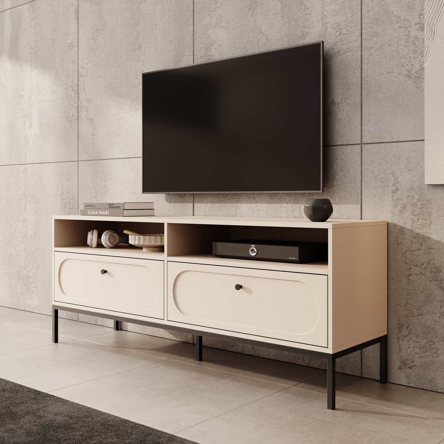 Meubella Montserrat TV-meubel - Beige - Breedte: 150 cm