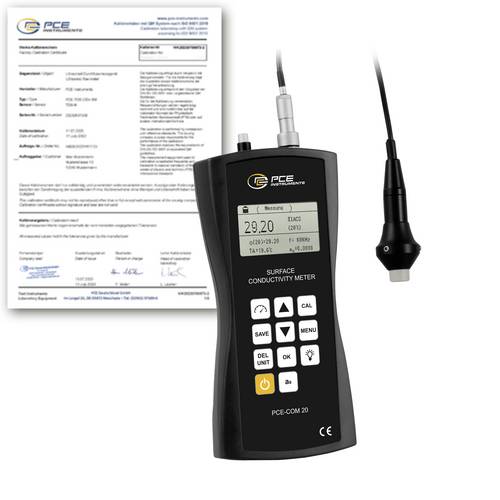 PCE Instruments PCE-COM 20-ICA Leitfähigkeits-Messgerät kalibriert (ISO) Leitfähigkeit, Temperatur, Widerstand