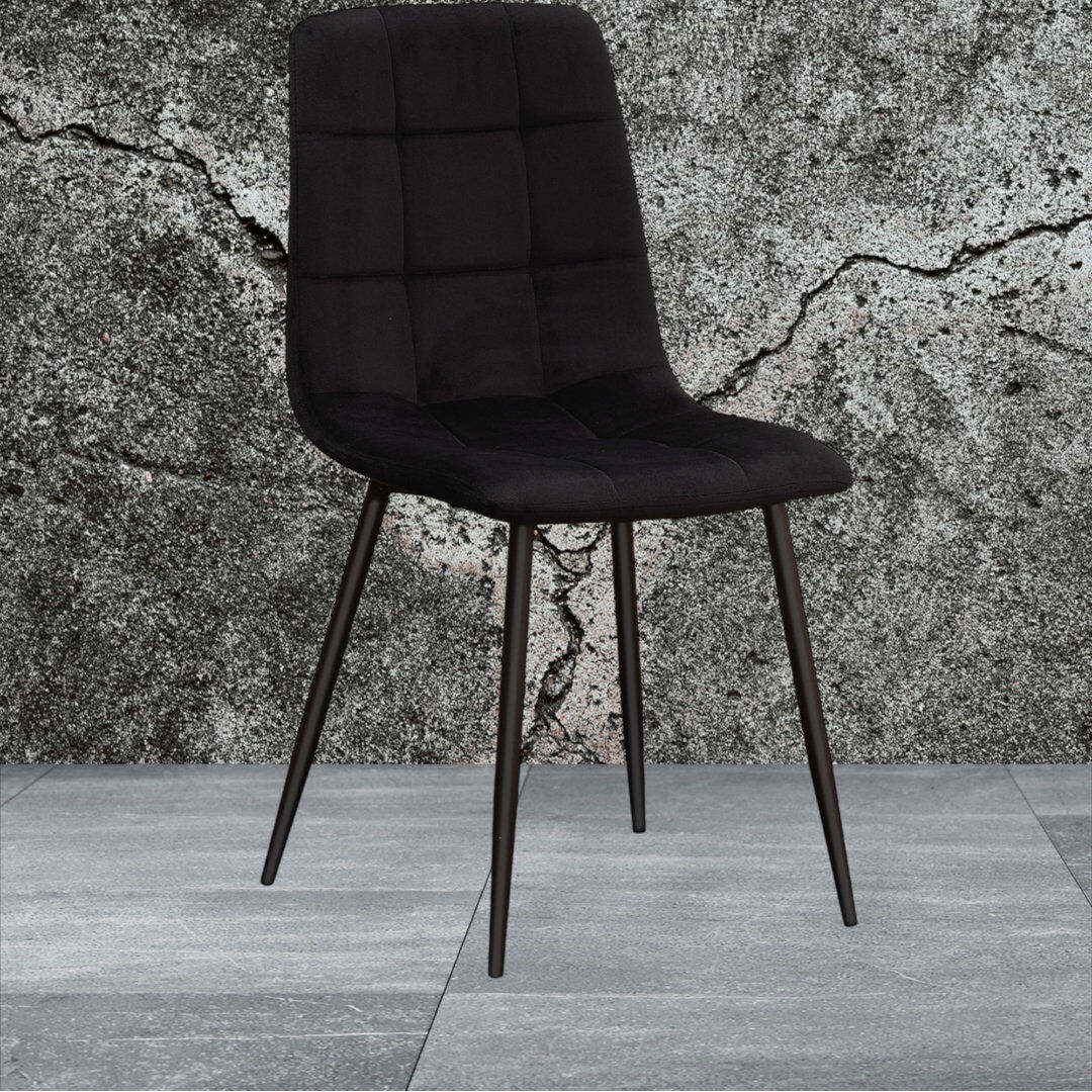 George Oliver Eyre Upholstered Chair with Ergonomic Seat, Minimalist Scandinavian Design, Hand-Finished, Versatile for Any Room Black 89cm H X 44cm W X 46cm D