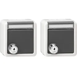 Gira Set 2x SCHUKO KD Schloss gleich + BSF WG AP 456030