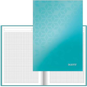 Leitz Notizbuch WOW, 46281051, Karton Hardcover, eisblau, 80 Blatt / 160 Seiten, 80 g/m², kariert, A5