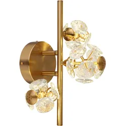 LED Wandleuchte Kristalloptik Wandlampe goldfarben Wohnzimmerlampe L 41 cm
