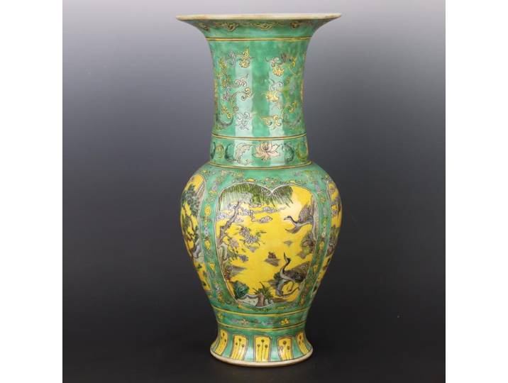 Qing Kangxi Vases en porcelaine pour fleurs fenêtre motif Animal fleur gobelet bouteille vieux marchandises porcelaine maison Style chinois