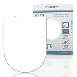 SCHÜTTE Duroplast WC-Sitz D-Form WHITE, mit Absenkautomatik und Schnellverschluss