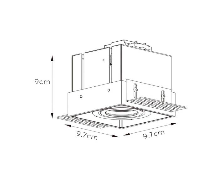 Lucide Einbaustrahler Trimless, einflammig, schwarz dimmbar, schwarz, für Wohn- / Esszimmer, Aluminium, Downlight