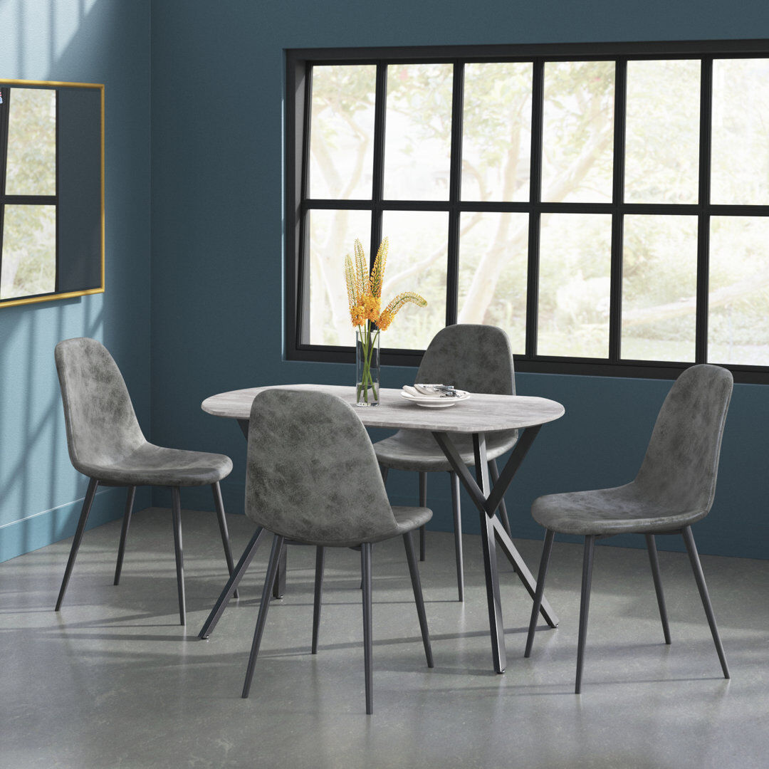 Trent Austin Design Alayna 4 -Person Dining Set Concrete Grey Effect 4