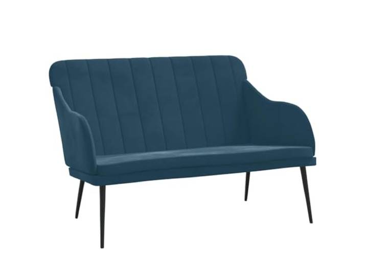 Makastle Sitzbank Blau 110x76x80 cm Samt