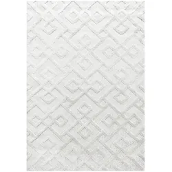 Carpetsale24 Teppich 120x170 cm Creme, Hochflor Wohnzimmer Teppich, Weich & Flauschig, Skandinavisch Boho Stil, Langflor Shaggy, Skandi Design