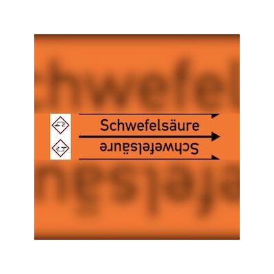 Rohrleitungskennzeichen Schwefelsäure - 33000x90 mm Folie selbstklebend