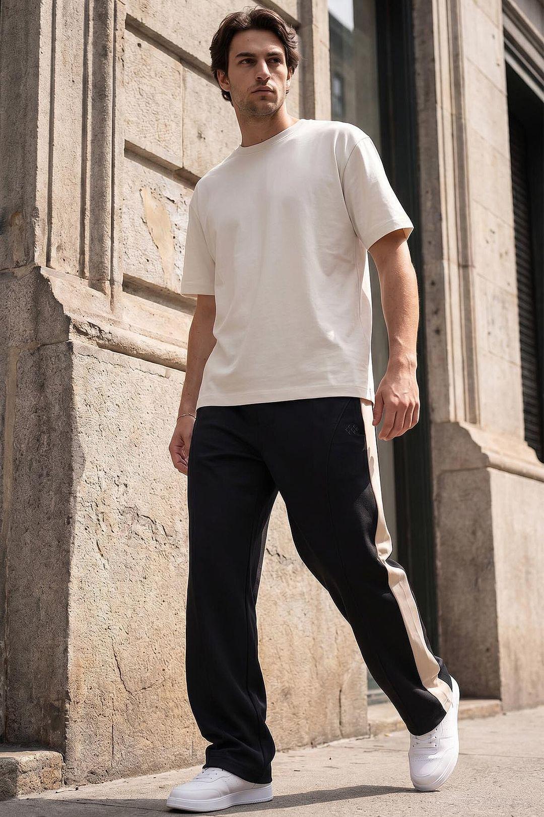 Herren Color-Blocked Palazzo-Hosen
