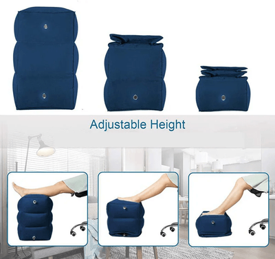 Inspire Essentials Inflatable Kids Airplane Footrest Travel Pillow Bed For Flights And Cars dark Gray