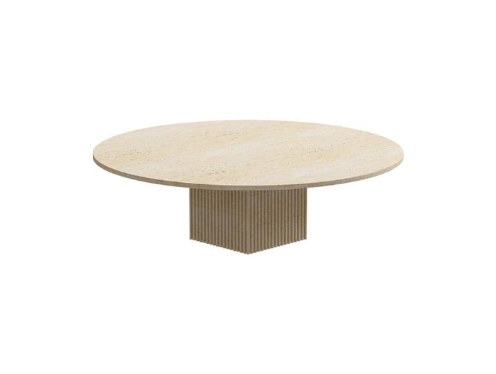 NORR11 Soho Couchtisch Beige travertin, Ø120x35