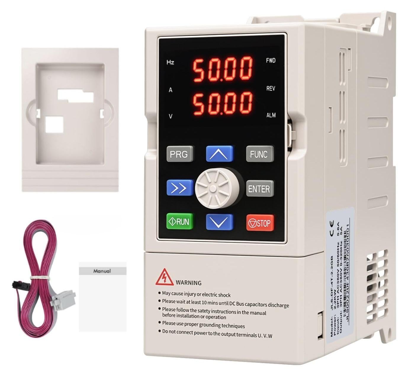 Dripio Frequentieomvormer 2,2 kW 380 V driefasig VFD met paneel en 2 meter kabel