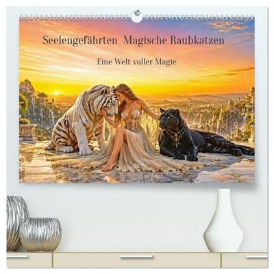 Seelengefährten Magische Raubkatzen - Eine Welt voller Magie (hochwertiger Premium Wandkalender 2027 DIN A2 quer), Kunstdruck in Hochglanz