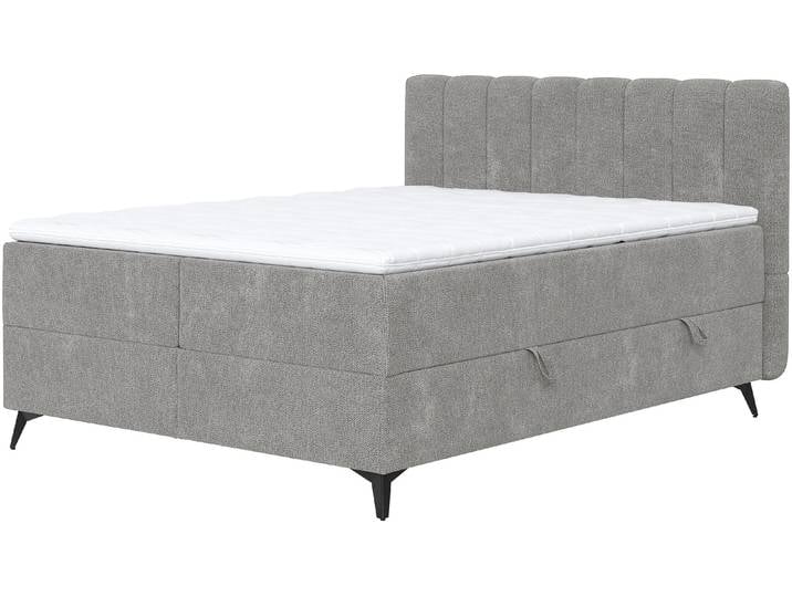 Boxbett, Polyester, Taupe, 185×210 cm, Mit Bettkasten & Topper, Cotta