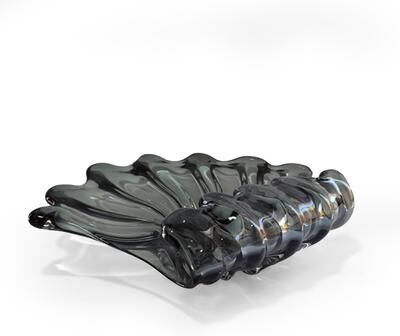 Aria Home Sculptural Glass Centerpiece Bowl Modern Decor 14x10