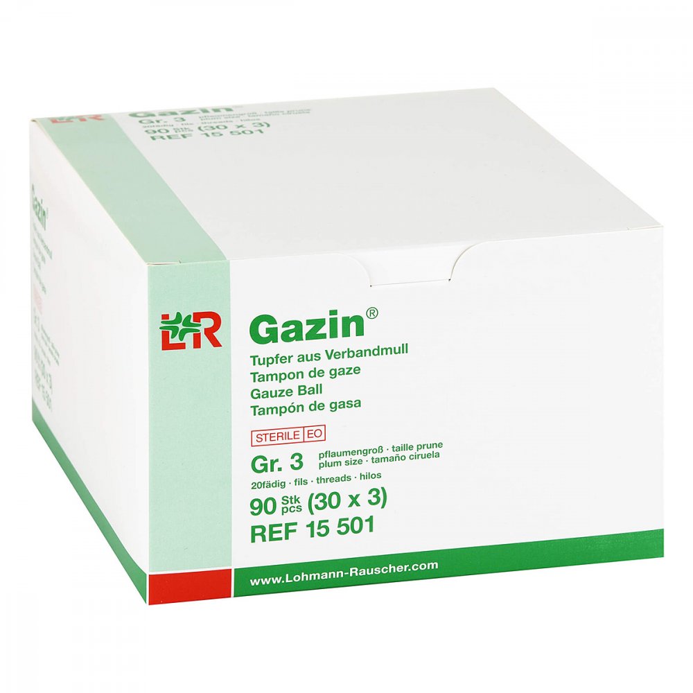 Lohmann & Rauscher GmbH & Co.KG Gazin Tupfer pflaumengross steril Größe 3 20fädig 04633392