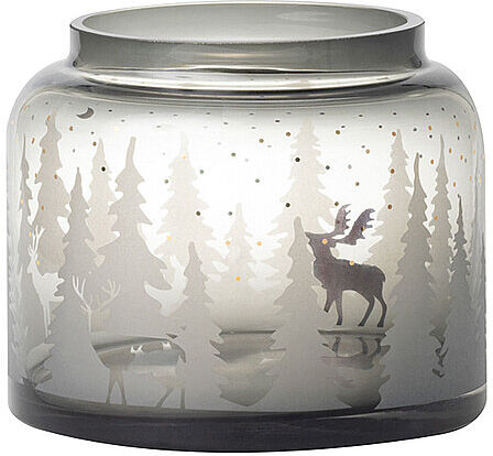 RAEDER Weihnachts Wintervase Waldlantschaft  hellgrau B