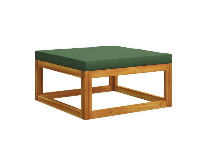 vidaXL Sofaelement Modulare Fußstütze mit Kissen Massivholz Natur (1 St)