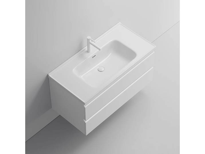 Lavabo en céramique intégré, meuble de salle de bain, lavabo central intégré, lavabo simple, lavabo, lavabo, évier de navire