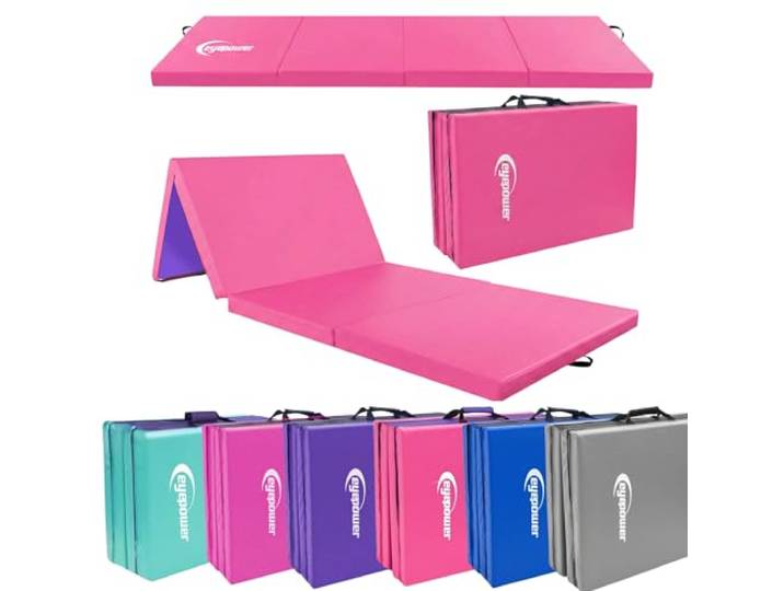 eyepower 180x60 Klappbare Turnmatte für Zuhause - Gymnastikmatte Dicke 5cm - Weichbodenmatte Klappbar - Turnmatte Kinder Outdoor Sport Matratze Sportmatte Faltbar Fitness Matte Pilates Pink-Lila