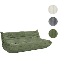 3-Sitzer Sofa HWC-R34, Dreisitzer 3er-Sofa Couch Polster-/Loungesofa Stoff Cord (300g/m2) 175cm ~ grün