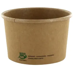 VEPATIM 125x PAPSTAR Bio-Suppenbecher Pappe rund 230 ml braun biologisch abbaubar