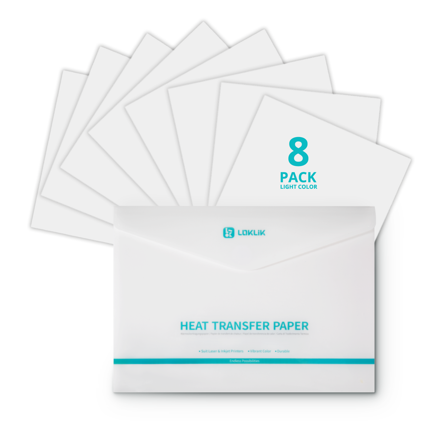 LOKLiK Heat Transfer Paper Sheet - Light - 8-pack SG-RZYZ-9988-US-L-B2B