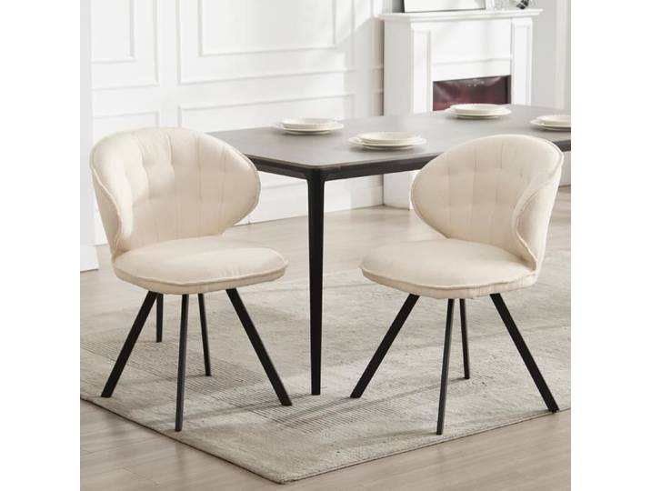 chairus Chaise de Salle à Manger Lot de 2 Chaise Salle à Manger en Chenille Chaise de Cuisine avec Dossier Unique pour Salon