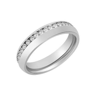 Partnerring AKZENT "Babett, silberfarbig, langlebig" Gr. 58, silber (silberfarbig), Fingerringe, Damen, 58, Edelstahl