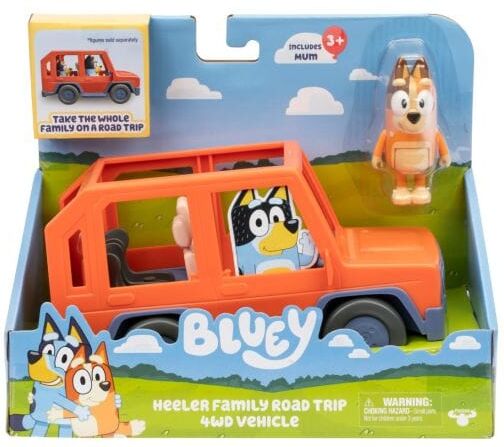 Bluey - Heeler Family Road Trip 4Wd Vehicle for Kids - Ages 3 and Up - Moose Toys