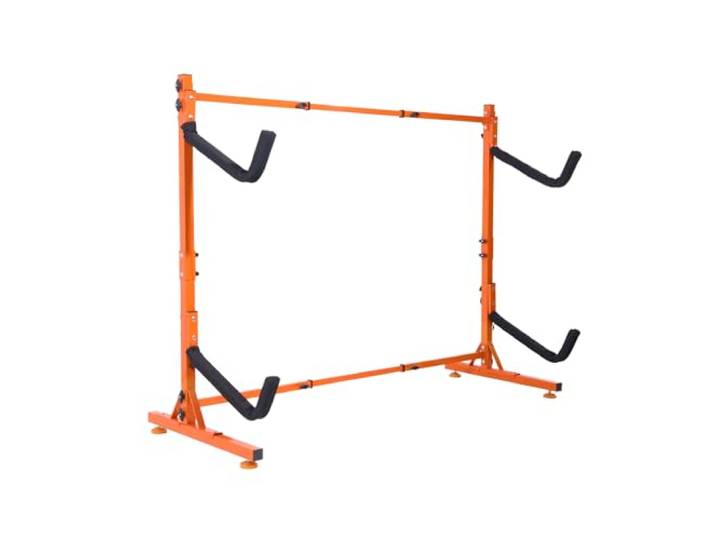 VEVOR Kayak Halterung Kajak Aufhänger 1265 x 788 x 1380 mm, Freistehender Kajakständer 2 Kajaks 1230–1825 mm Breitenverstellbereich, Kajak Aufbewahrungsregal Robuste Kajak-Aufbewahrungshaken