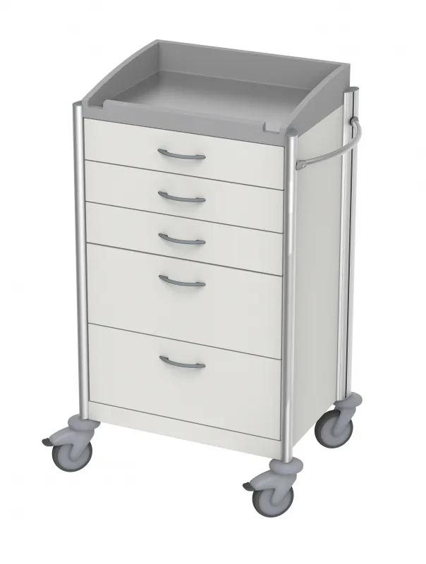 HAEBERLE GmbH + Co. KG Haeberle Keo ISO-Narkosewagen 2, fahrbar, 5 Schubladen 18621