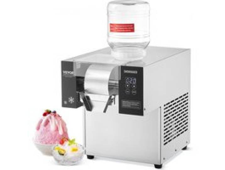 VEVOR Kommerzielle Schneeflocken-Eismaschine Schneeeisbereiter, 170kg/Tag Schneeflocken-Eismaschine, Edelstahl-Eisrasierer, elektrischer Schneekegel-Maker, Luftkühlsystem für Bäckerei Café