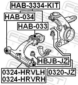 Febest Manschette, Trag-/führungsgelenk Hbjb-Jz Vorderachse Für Honda