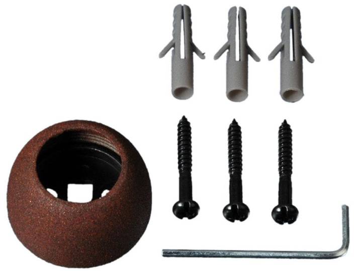 Wandbefestigung LIEDECO Gr. 1, braun (rostbraun), Ø:1,6cm, Gardinenstangenhalterungen, Wandbefestigung, für Gardinenstangen Ø 20 mm