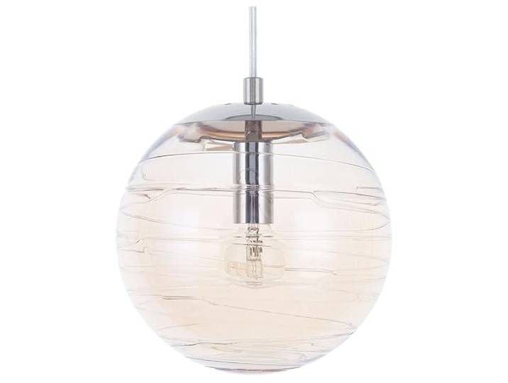 Beliani Originelle Pendelleuchte in Kugelform Glas goldgelb Mirna