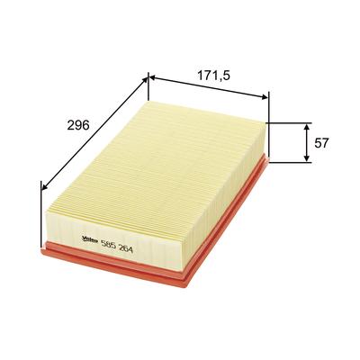 VALEO Luftfilter 585264 Filtereinsatz 50mm für JAGUAR