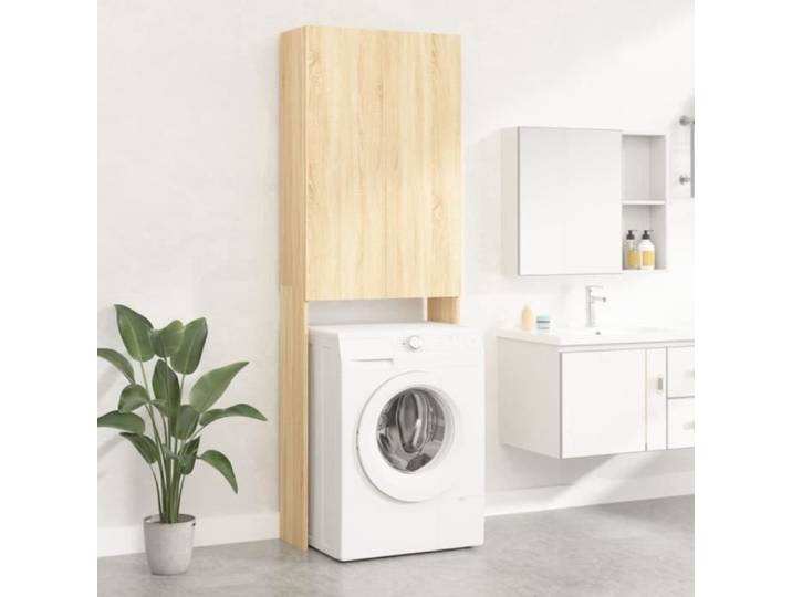 BFD  Meuble lave-linge JILLE - Meuble pour machine à laver Chêne sonoma 64x25 5x190 cm 8939