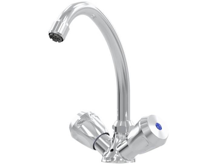 Waschtischarmatur STIEBEL ELTRON MAZ , silber (verchromt), B:17cm H:9cm T:21,5cm, Armaturen, Waschtischarmatur, drucklos, für Mini-Durchlauferhitzer, Untertisch-Montage