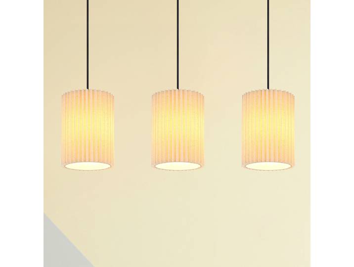 Suspension 20 x 120 x 85cm Beige Tissé à plat LED E27