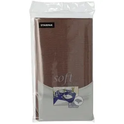 Papstar 10x Tischdecke, stoffähnlich, Vlies soft selection 120 cm x 180 cm braun